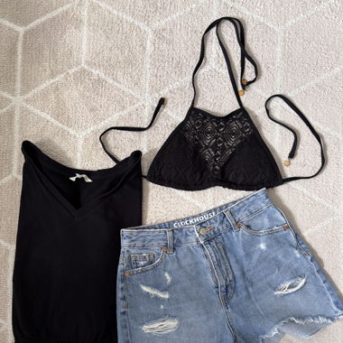 Mom short Top  Crop puli