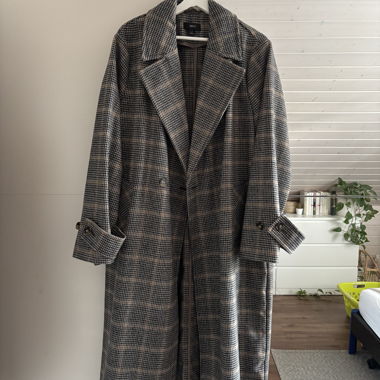 Nuovo cappotto lungo oversize a quadri NEXT