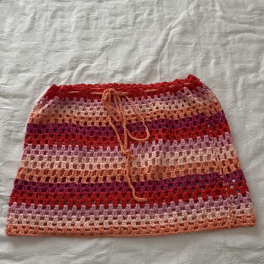Gonna mini all'uncinetto multicolore