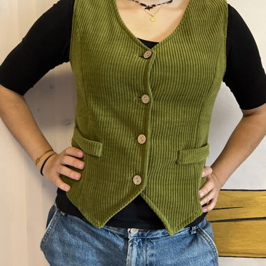 gilet/veste kord grün