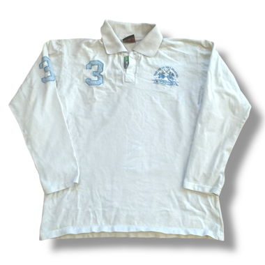 La Martina polo bianco casual a maniche lunghe