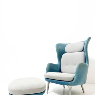 Ro Sessel mit Hocker von Hayon für Fritz Hansen