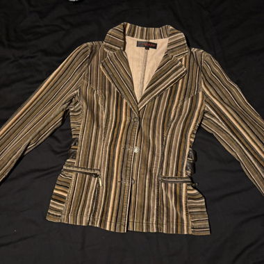 Giacca blazer vintage in velluto a coste a righe anni 80