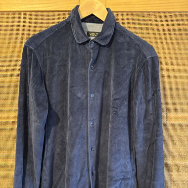 Dunkelblaue Samtjacke