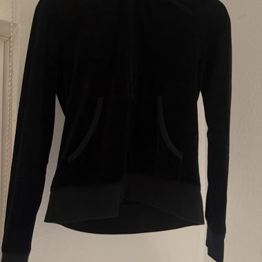 Felpa con zip in raso nero Juicy Couture