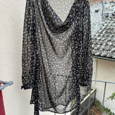 sheer adjustable dress/top with cowl neck
