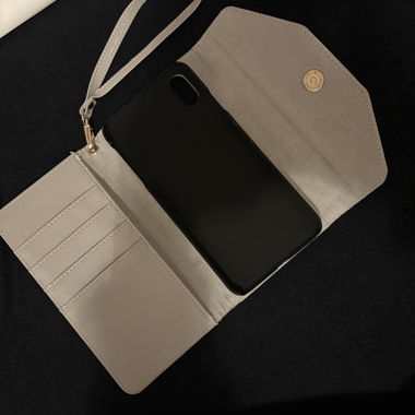 Wallet phone case with wrist strap