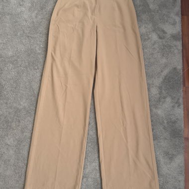 Beige Wide-Leg Pants