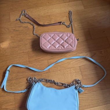 Set di 2 mini bag piccole borse a mano rosa celeste chiaro