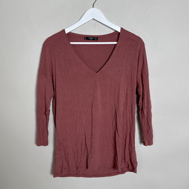 Mango Basics V-Neck Long-Sleeve Top