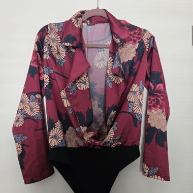 Body floreale bordeaux