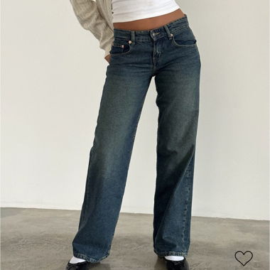 Motel Rocks Low rise parallel bright blue jeans