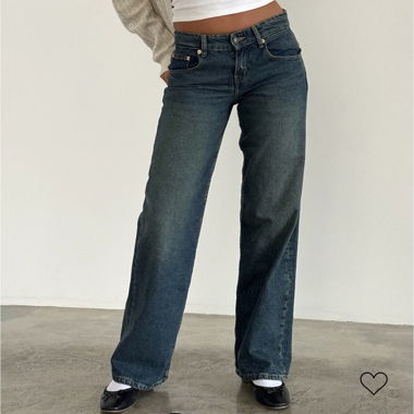 Motel Rocks Low rise parallel bright blue jeans