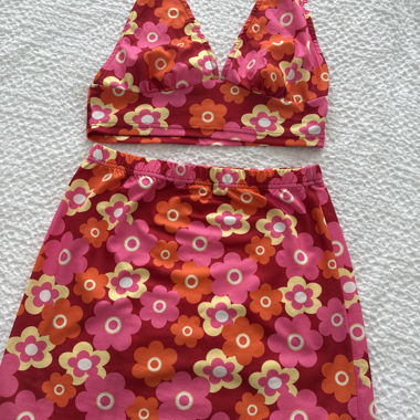 Set - Top und Rock - Blumenmuster
