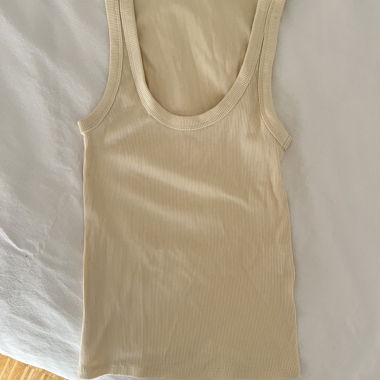 Butter Yellow Ribbed Tank Top