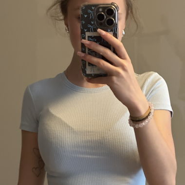 Light blue crop top