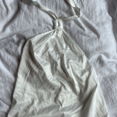 White Satin Top with Ties