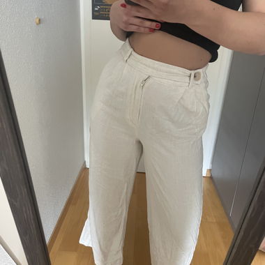 Pantalon en lin beige