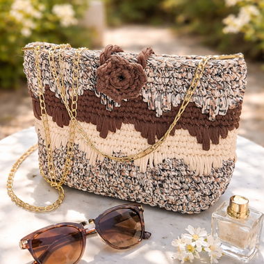 Chrochet Handtasche mit Kette