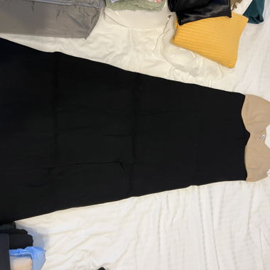 Long black dress with straps