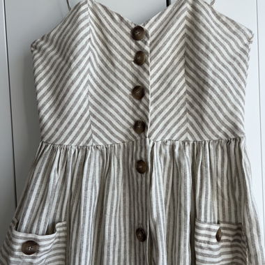 MNG striped linen dress