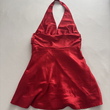 Robe d'été rouge à col licou, taille L