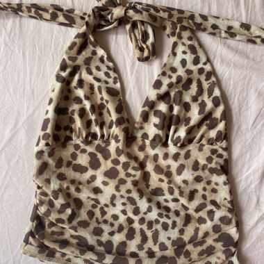 Top Leopard a Collo Halter