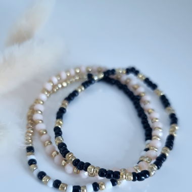 Armband 3er Bundle aus Glas und Morganit