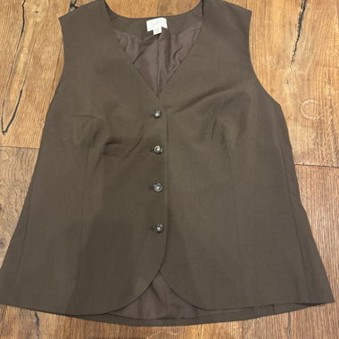 H&M Braunes Knopf-Weste ohne Ärmel EU 44