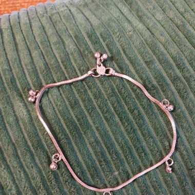 Silber Fusskettchen mit Glöckchen