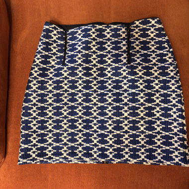 Mini jupe jacquard bleu et blanc
