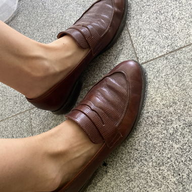 Mocassins marron en cuir