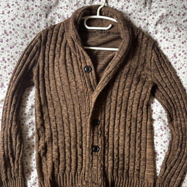 Cardigan in maglia marrone