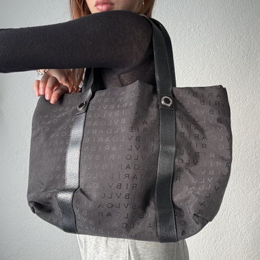 Bvlgari tote in canvas nero