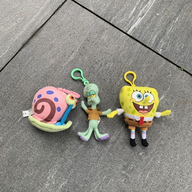 spongebob anhänger: gary, thaddäus und spongebob