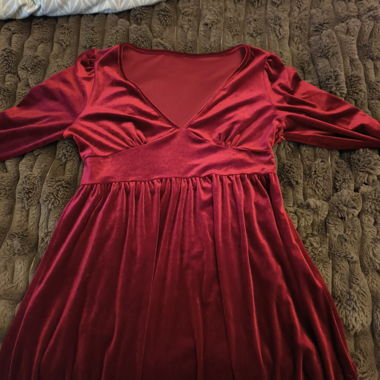 Rotes Samt Kleid von Halara