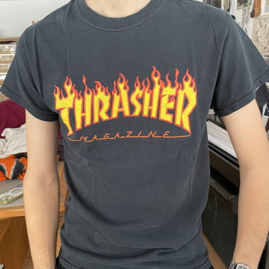 Schwarzes Thrasher Flame T-Shirt