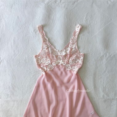 Coquette Pink Chiffon Slip Dress (S)