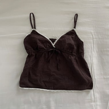 Brown lace camisole top