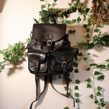 Zaino in pelle vera nera