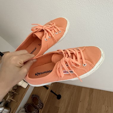 Superga Canvas-Sneakers, Grösse 37, Pfirsich