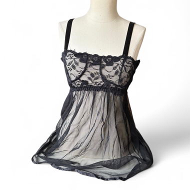 Black lace babydoll top