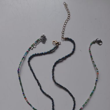 Colliers perles de rocailles vertes