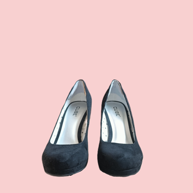 Black velvet look high heels