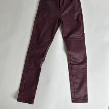 Jeans bordeaux enduits