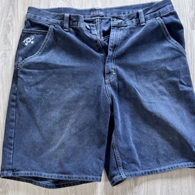 Route One black denim shorts