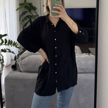 Blouse / chemise noire longue d’Only