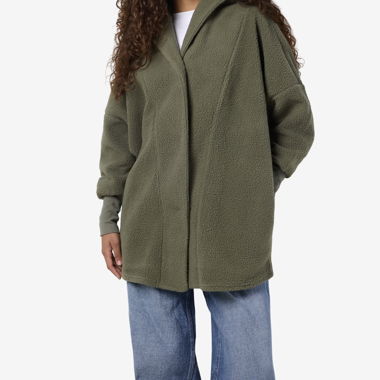 Noisy May Fleece Hoodie Khaki