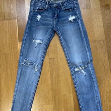 Zerrissene Jeans blau
