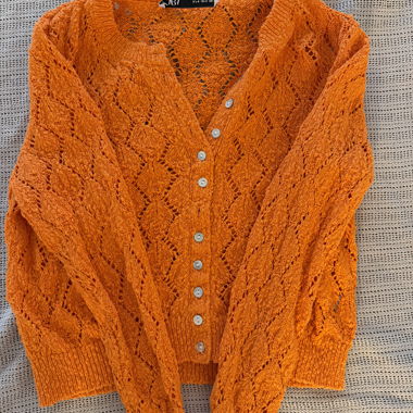 Cardigan in maglia arancione
